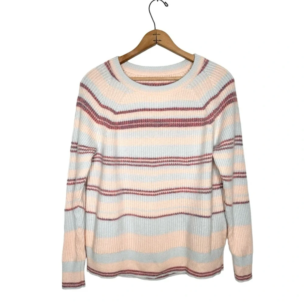 J. Crew | Cashmere Ribbed Crewneck Sweatshirt Sweater In Stripe